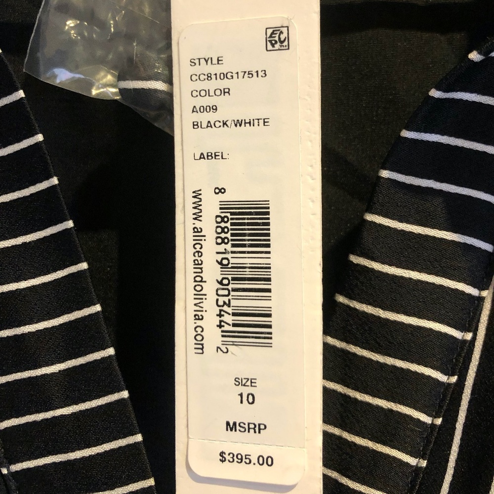 Alice + Olivia Black White Striped Dress - Picture 7 of 7